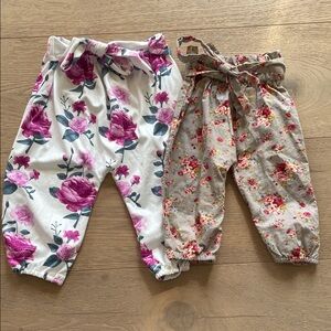Floral Tie Front Baby Pants